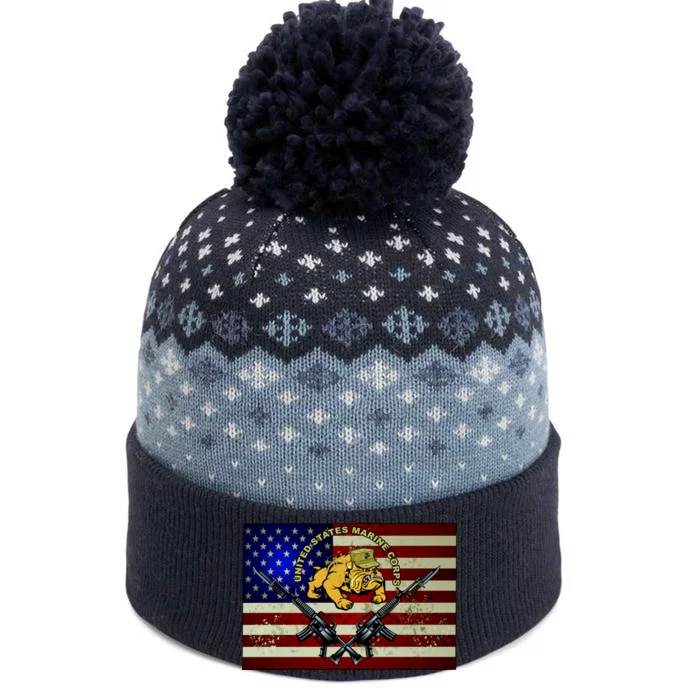 United States Marine Corps Bulldog The Baniff Cuffed Pom Beanie