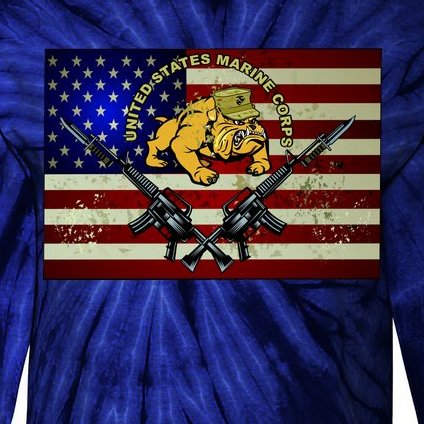 United States Marine Corps Bulldog Tie-Dye Long Sleeve Shirt