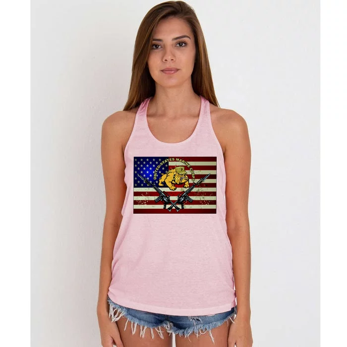 United States Marine Corps Bulldog Women's Knotted Racerback Tank