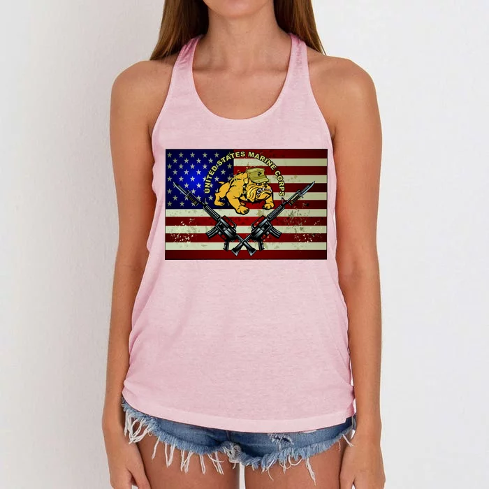 United States Marine Corps Bulldog Women's Knotted Racerback Tank