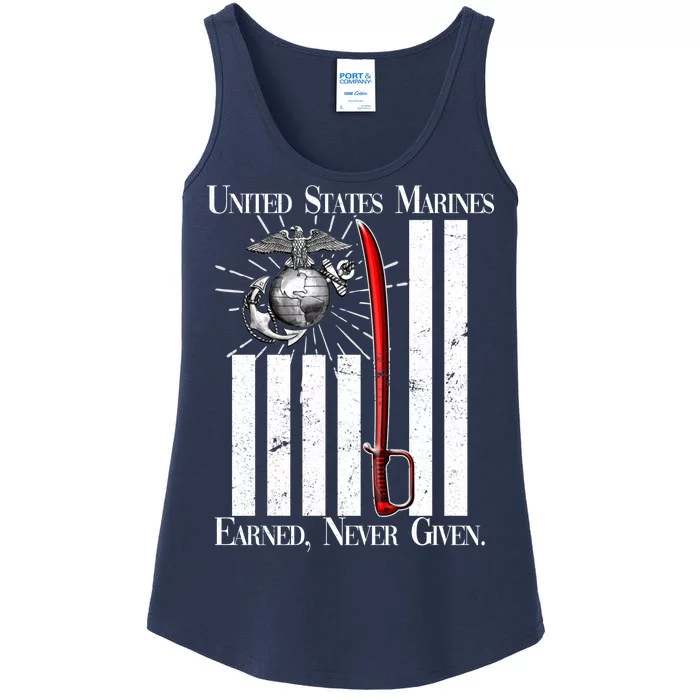 United States Marines Earned Never Given Flag Ladies Essential Tank