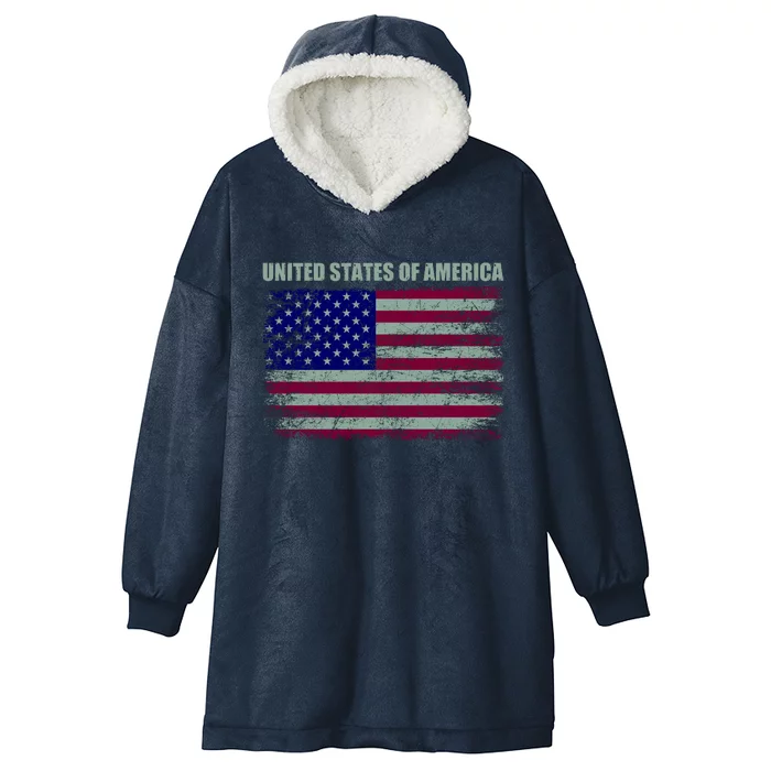 United States Of America Hooded Wearable Blanket