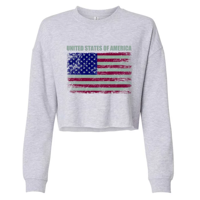 United States Of America Cropped Pullover Crew