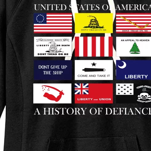 United States Of America A History Of Defiance Women's Fleece Hoodie