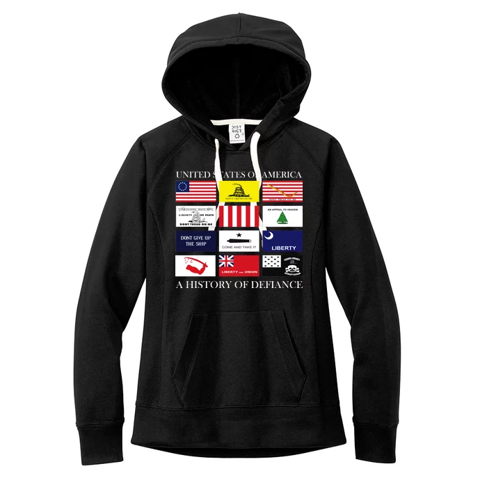 United States Of America A History Of Defiance Women's Fleece Hoodie