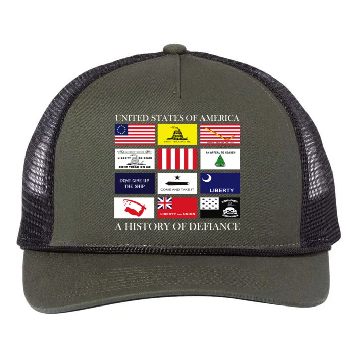 United States Of America A History Of Defiance Retro Rope Trucker Hat Cap