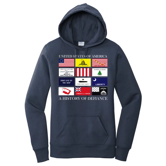 United States Of America A History Of Defiance Women's Pullover Hoodie