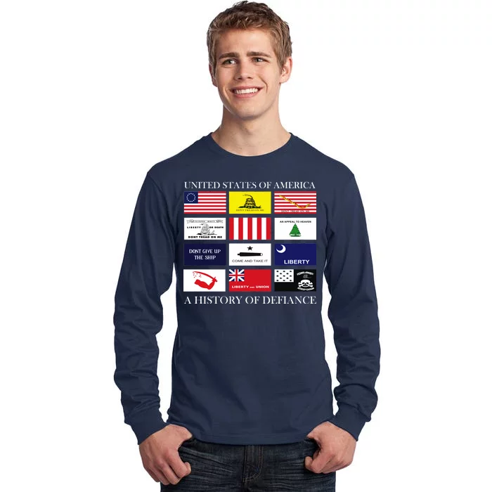 United States Of America A History Of Defiance Tall Long Sleeve T-Shirt