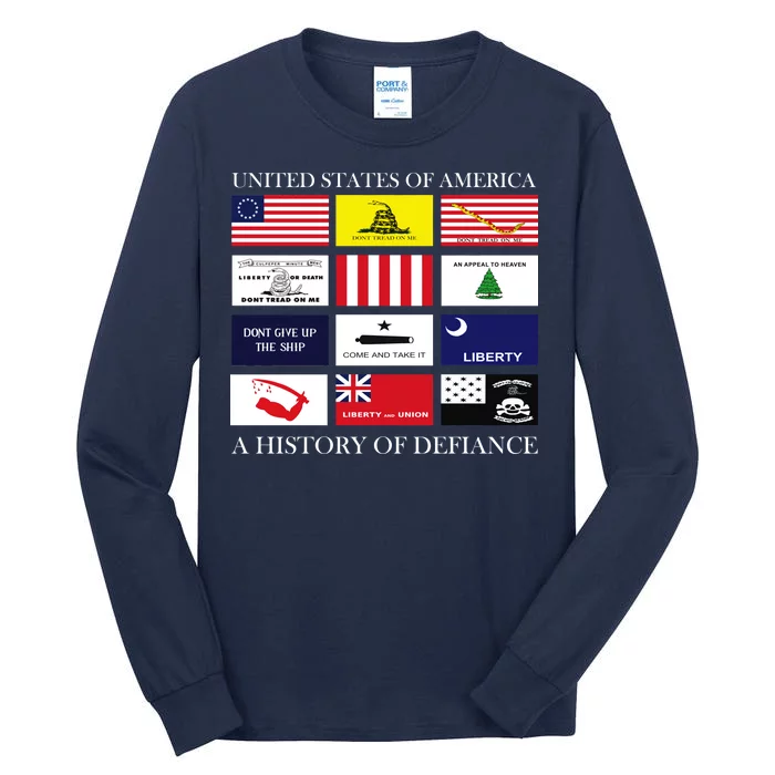 United States Of America A History Of Defiance Tall Long Sleeve T-Shirt