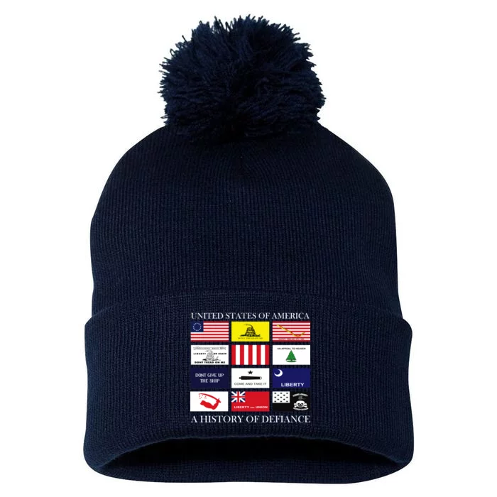 United States Of America A History Of Defiance Pom Pom 12in Knit Beanie