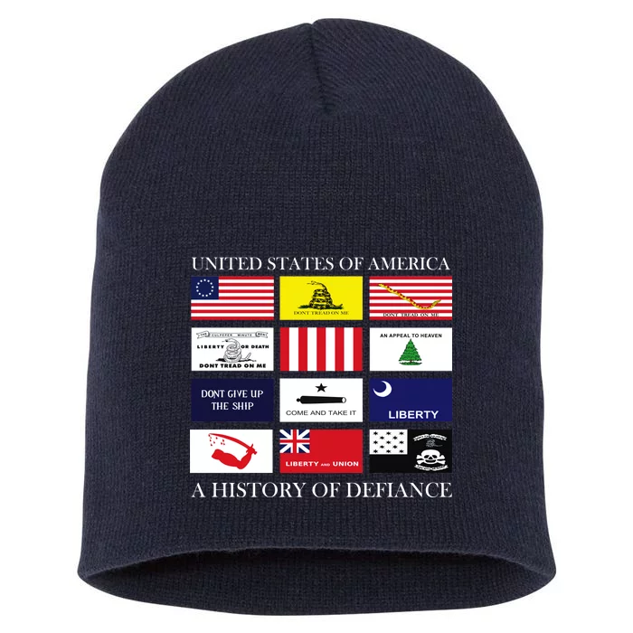 United States Of America A History Of Defiance Short Acrylic Beanie