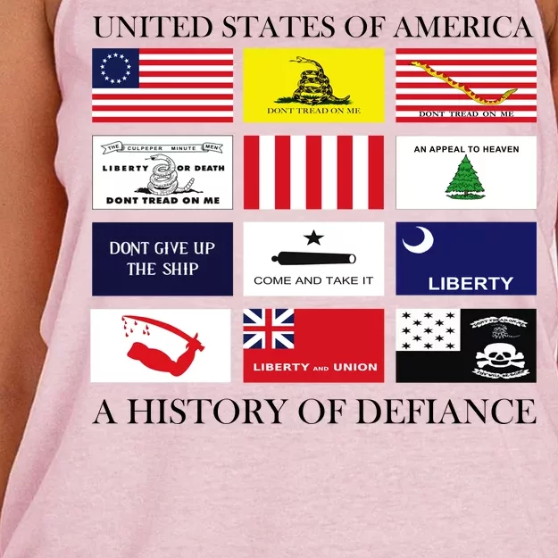 United States Of America A History Of Defiance Women's Knotted Racerback Tank