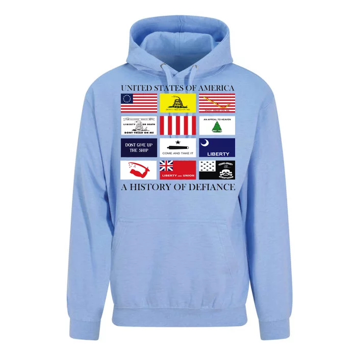 United States Of America A History Of Defiance Unisex Surf Hoodie