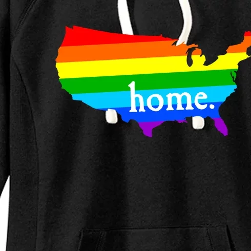 United States of America Home. Rainbow Pride Women's Fleece Hoodie