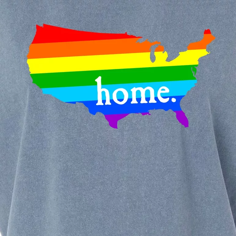 United States of America Home. Rainbow Pride Garment-Dyed Women's Muscle Tee