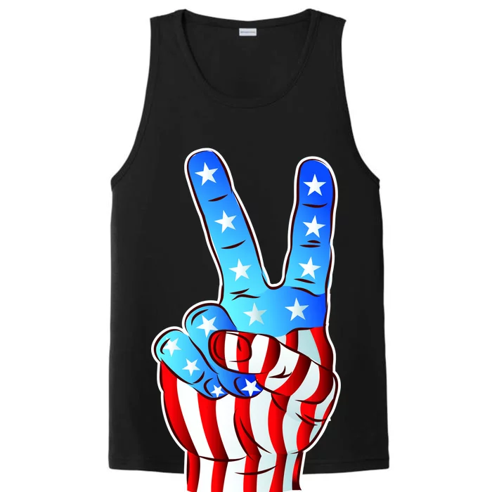 United States of America Peace Flag Stars Performance Tank