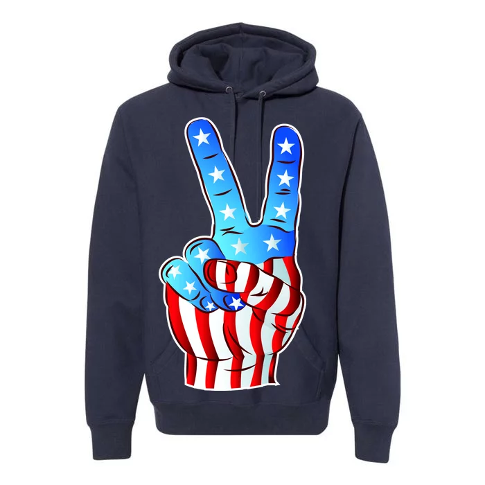 United States of America Peace Flag Stars Premium Hoodie