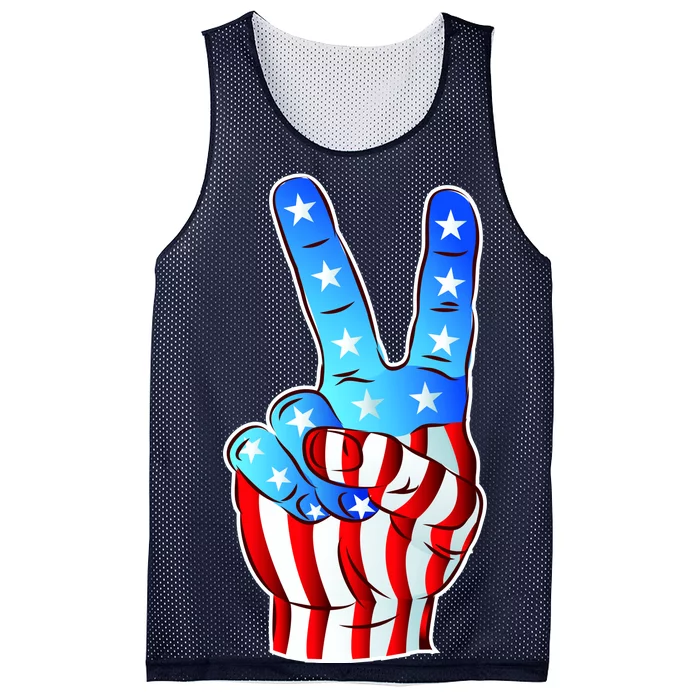 United States of America Peace Flag Stars Mesh Reversible Basketball Jersey Tank