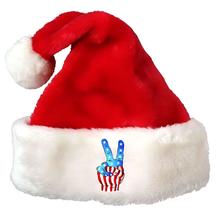 United States of America Peace Flag Stars Premium Christmas Santa Hat