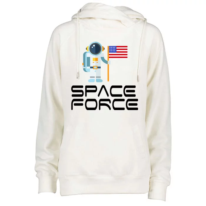 United States Space Force Astronaut Flag Womens Funnel Neck Pullover Hood