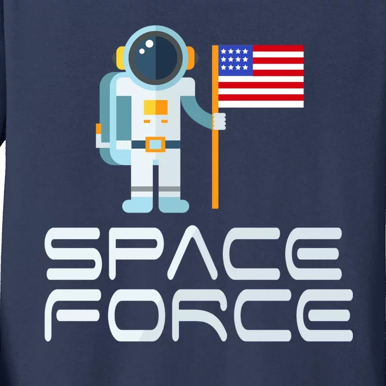 United States Space Force Astronaut Flag Kids Long Sleeve Shirt