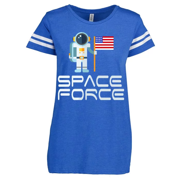 United States Space Force Astronaut Flag Enza Ladies Jersey Football T-Shirt