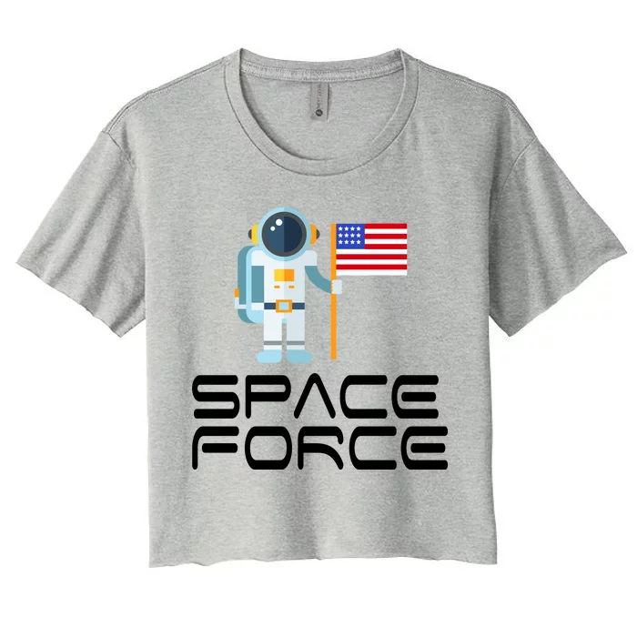 United States Space Force Astronaut Flag Women's Crop Top Tee