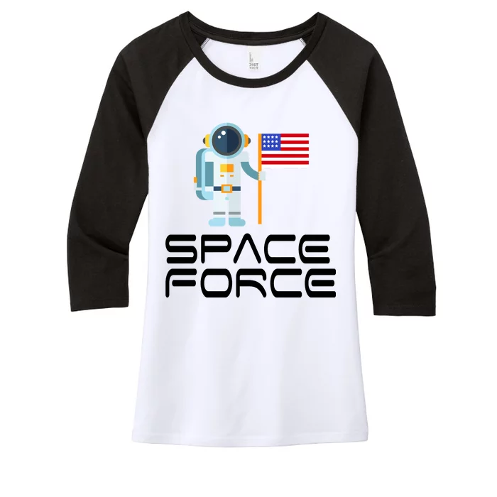 United States Space Force Astronaut Flag Women's Tri-Blend 3/4-Sleeve Raglan Shirt