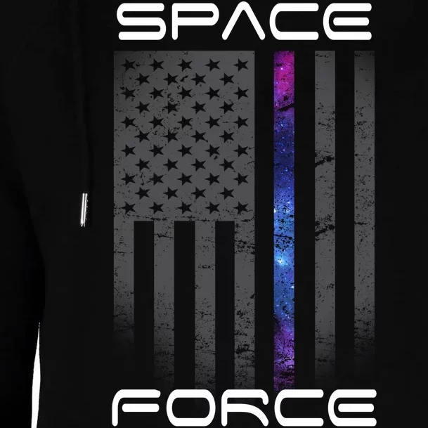 United States Space Force Flag Womens Funnel Neck Pullover Hood