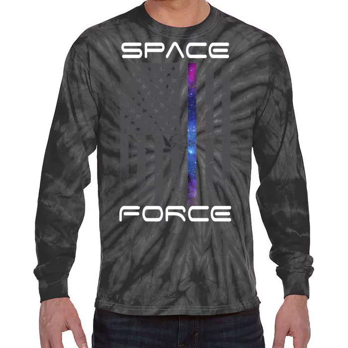 United States Space Force Flag Tie-Dye Long Sleeve Shirt