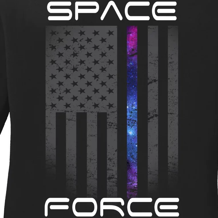 United States Space Force Flag Ladies Long Sleeve Shirt