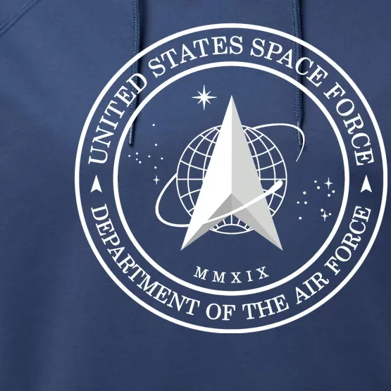 United States Space Force Outline Logo Performance Fleece Hoodie