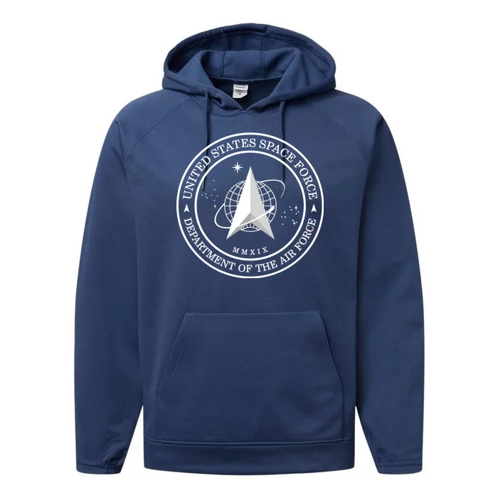 United States Space Force Outline Logo Performance Fleece Hoodie