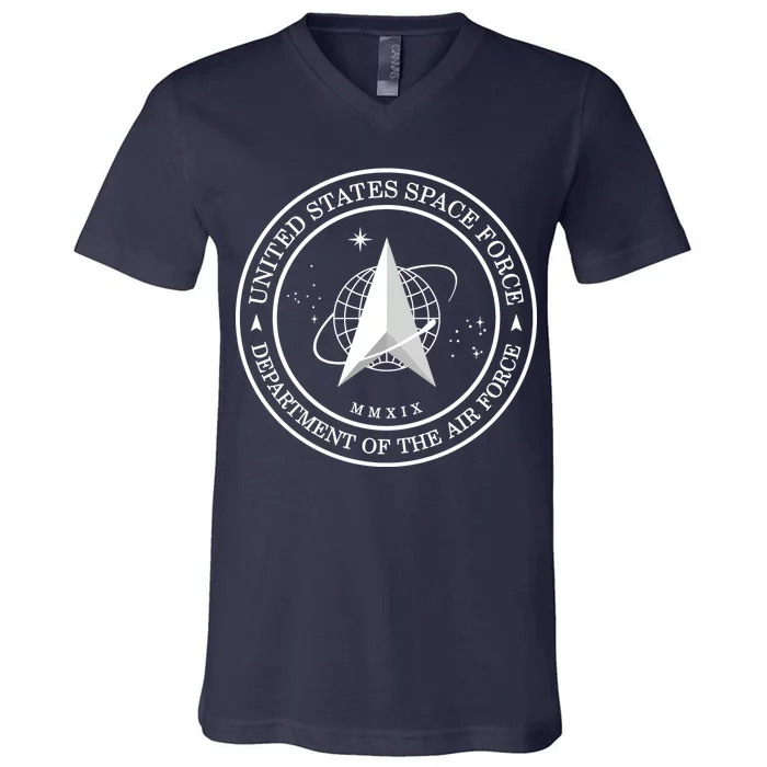 United States Space Force Outline Logo V-Neck T-Shirt