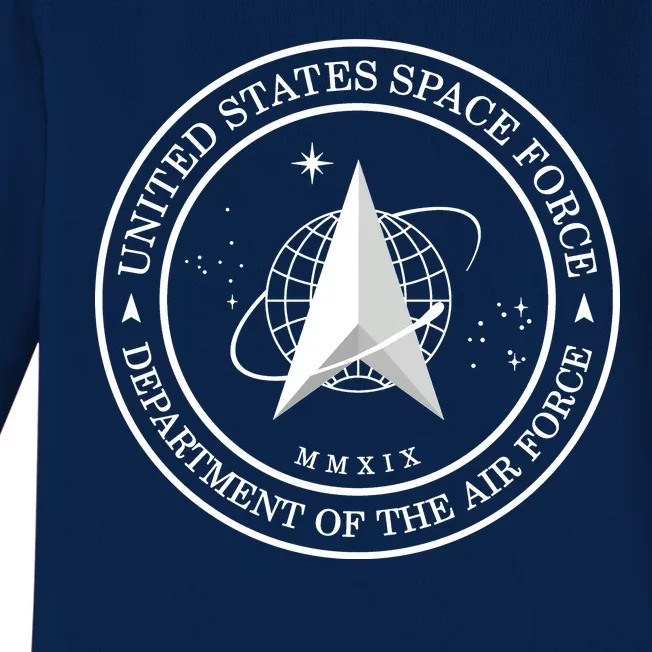 United States Space Force Outline Logo Baby Long Sleeve Bodysuit