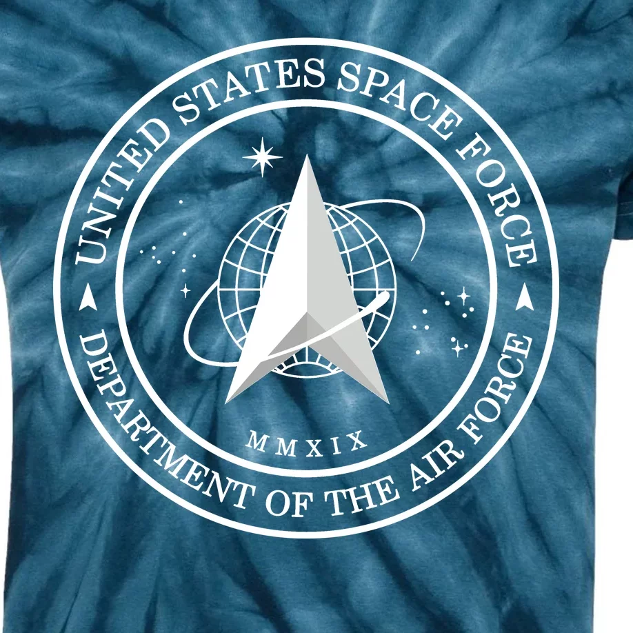 United States Space Force Outline Logo Kids Tie-Dye T-Shirt