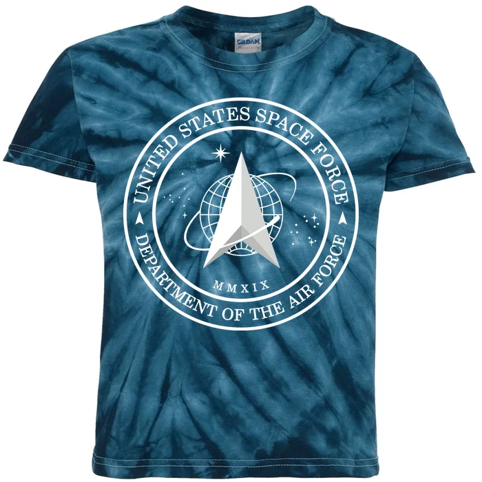 United States Space Force Outline Logo Kids Tie-Dye T-Shirt