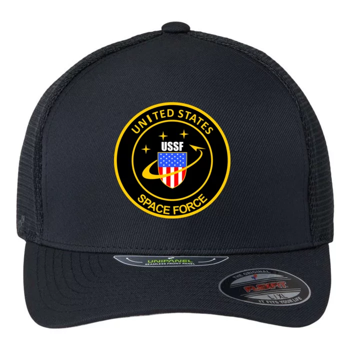 United States Space Force USSF Flexfit Unipanel Trucker Cap