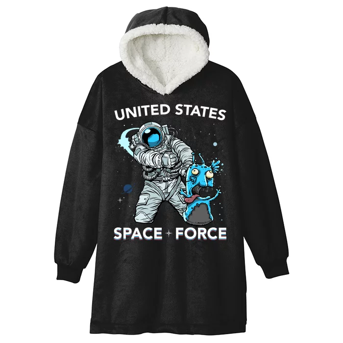 United States Space Force USSF Alien Fight Hooded Wearable Blanket