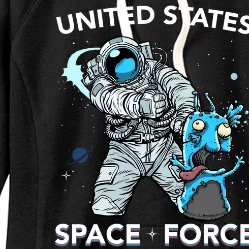 United States Space Force USSF Alien Fight Women's Fleece Hoodie