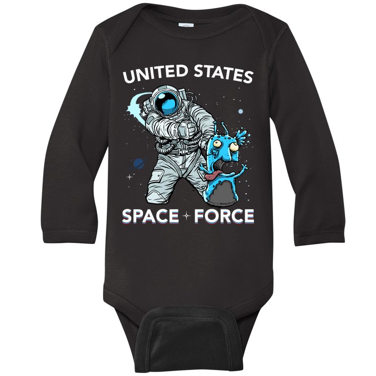 United States Space Force USSF Alien Fight Baby Long Sleeve Bodysuit