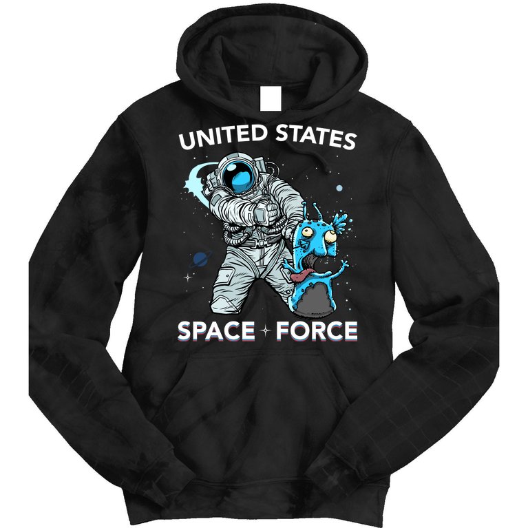 United States Space Force USSF Alien Fight Tie Dye Hoodie