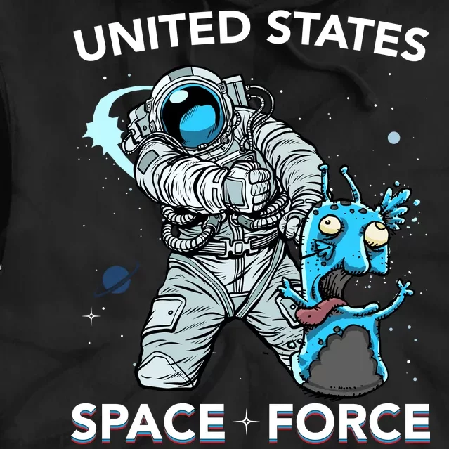 United States Space Force USSF Alien Fight Tie Dye Hoodie