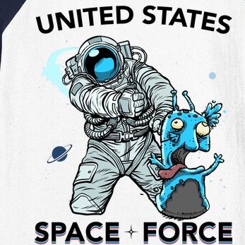 United States Space Force USSF Alien Fight Baseball Sleeve Shirt