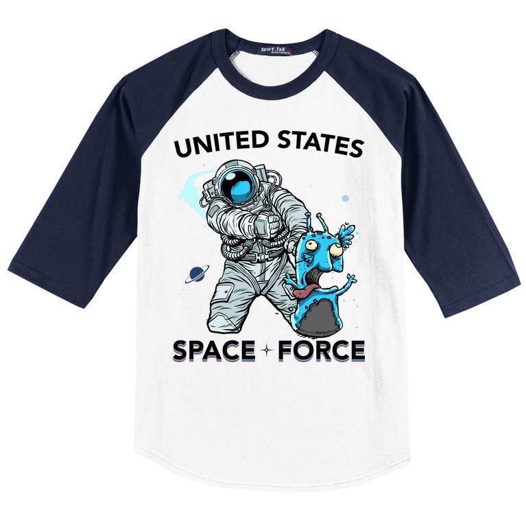 United States Space Force USSF Alien Fight Baseball Sleeve Shirt