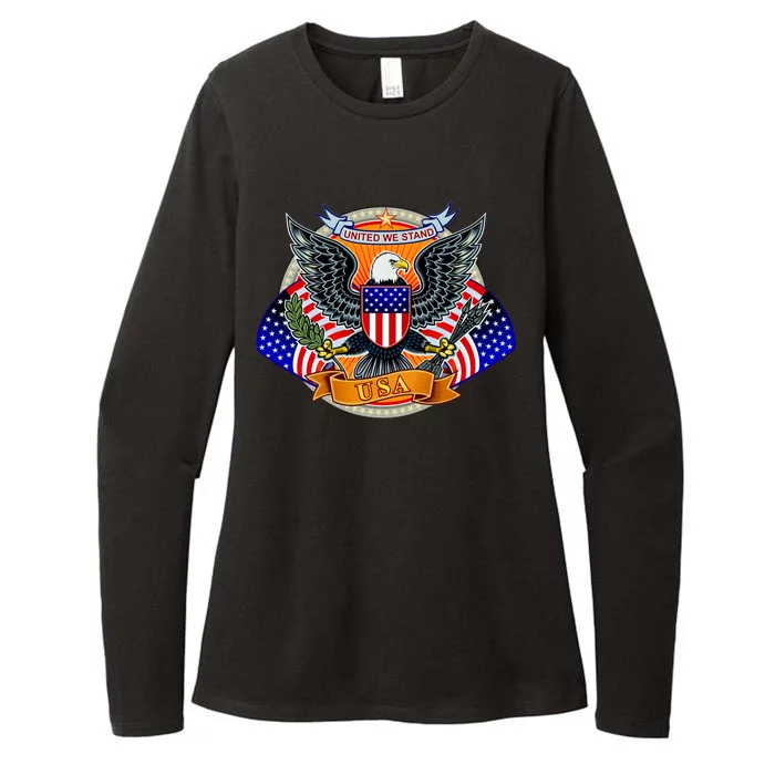 United We Stand USA Eagle Crest Womens CVC Long Sleeve Shirt