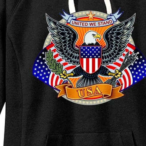 United We Stand USA Eagle Crest Women's Fleece Hoodie