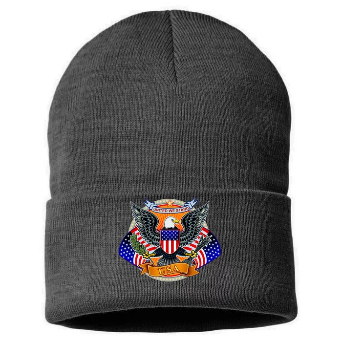 United We Stand USA Eagle Crest Sustainable Knit Beanie