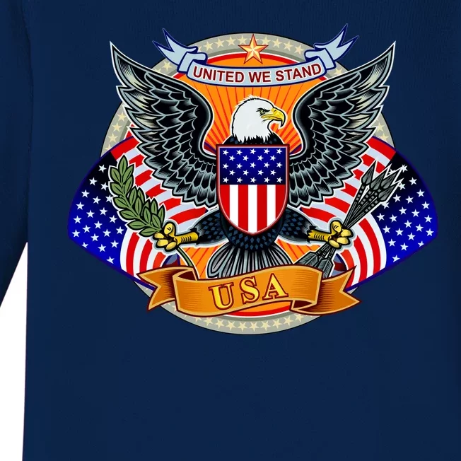 United We Stand USA Eagle Crest Baby Long Sleeve Bodysuit