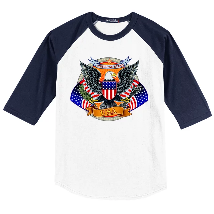 United We Stand USA Eagle Crest Baseball Sleeve Shirt